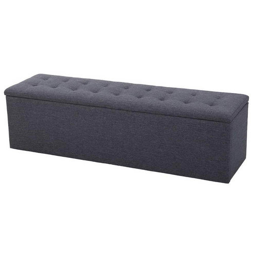 Artiss Storage Ottoman Blanket Box Linen Foot Stool Rest Chest Couch Grey - ozily