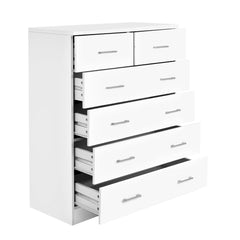 Artiss Tallboy Dresser Table 6 Chest of Drawers Cabinet Bedroom Storage White Furniture > Living Room FURNI-NEW-DT-WH-AB Online Furniture