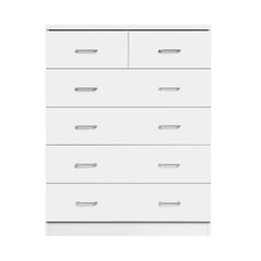 Artiss Tallboy Dresser Table 6 Chest of Drawers Cabinet Bedroom Storage White Furniture > Living Room FURNI-NEW-DT-WH-AB Online Furniture