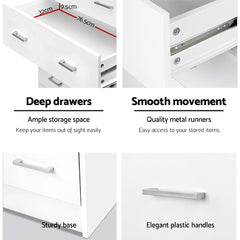 Artiss Tallboy Dresser Table 6 Chest of Drawers Cabinet Bedroom Storage White Furniture > Living Room FURNI-NEW-DT-WH-AB Online Furniture