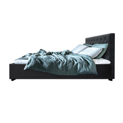 Artiss Vila Bed Frame Fabric Gas Lift Storage - Charcoal Queen Furniture BFRAME-E-VILA-Q-CHAR-AB Online Furniture