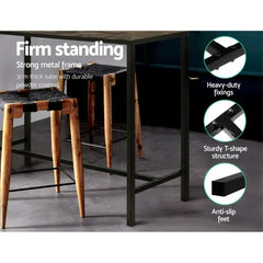 Artiss Vintage Industrial High Bar Table for Stool Kitchen Cafe Desk Dark Brown Furniture > Bar Stools & Chairs LC-BAR-TAB-ALEX-DARK-BR Online Furniture
