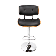 Artiss Wooden Gas Lift Bar Stool - Black and Chrome Furniture > Bar Stools & Chairs BA-TW-8045-BK Online Furniture