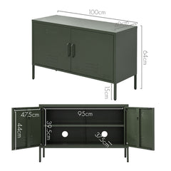 ArtissIn Base Metal Locker Storage Shelf Organizer Cabinet Buffet Sideboard Green Furniture > Living Room AI-LOCKER-LD-GN Online Furniture