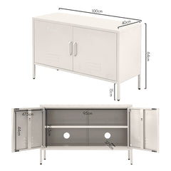 ArtissIn Buffet Sideboard Locker Metal Storage Cabinet - BASE White Furniture > Living Room AI-LOCKER-LD-WH Online Furniture