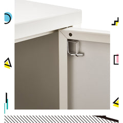 ArtissIn Buffet Sideboard Locker Metal Storage Cabinet - BASE White Furniture > Living Room AI-LOCKER-LD-WH Online Furniture