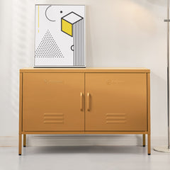 ArtissIn Buffet Sideboard Locker Metal Storage Cabinet - BASE Yellow Furniture > Living Room AI-LOCKER-LD-YE Online Furniture