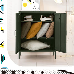 ArtissIn Buffet Sideboard Locker Metal Storage Cabinet - SWEETHEART Green Furniture > Living Room AI-LOCKER-MI-GN Online Furniture