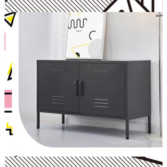 ArtissIn Buffet Sideboard Metal Cabinet - BASE Black Furniture > Living Room AI-LOCKER-LD-BK Online Furniture