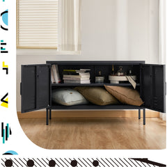 ArtissIn Buffet Sideboard Metal Cabinet - BASE Black Furniture > Living Room AI-LOCKER-LD-BK Online Furniture