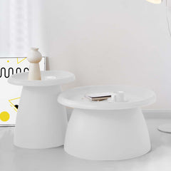 ArtissIn Coffee Table Mushroom Nordic Round Large Side Table 70CM White Furniture > Living Room AI-PP-CT-L-WH Online Furniture