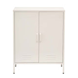 ArtissIn Sweetheart Metal Locker Storage Shelf Shoe Cabinet Buffet Sideboard White