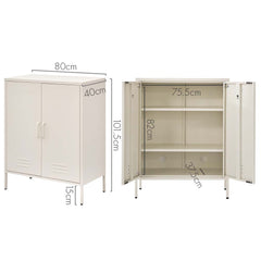 ArtissIn Sweetheart Metal Locker Storage Shelf Shoe Cabinet Buffet Sideboard White Furniture > Living Room AI-LOCKER-MI-WH Online Furniture