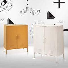 ArtissIn Sweetheart Metal Locker Storage Shelf Shoe Cabinet Buffet Sideboard White Furniture > Living Room AI-LOCKER-MI-WH Online Furniture