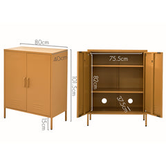 ArtissIn Sweetheart Metal Locker Storage Shelf Shoe Cabinet Buffet Sideboard Yellow Furniture > Living Room AI-LOCKER-MI-YE Online Furniture