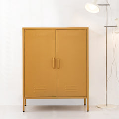 ArtissIn Sweetheart Metal Locker Storage Shelf Shoe Cabinet Buffet Sideboard Yellow Furniture > Living Room AI-LOCKER-MI-YE Online Furniture