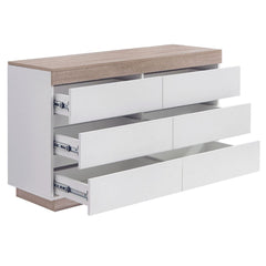 Ashley Coastal White Wooden Chest of 6 Drawers Furniture > Living Room V80-CPA-6DC1299-WOK Online Furniture