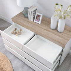 Ashley Coastal White Wooden Chest of 6 Drawers Furniture > Living Room V80-CPA-6DC1299-WOK Online Furniture