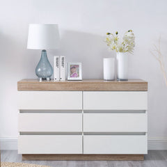 Ashley Coastal White Wooden Chest of 6 Drawers Furniture > Living Room V80-CPA-6DC1299-WOK Online Furniture