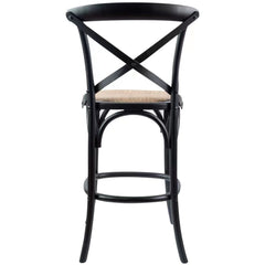 Aster 2pc Crossback Bar Stools Dining Chair Solid Birch Timber Rattan Seat Black Furniture > Bar Stools & Chairs V315-VOD-CAFE-13-2PC-KIT Online Furniture