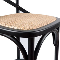 Aster 2pc Crossback Bar Stools Dining Chair Solid Birch Timber Rattan Seat Black Furniture > Bar Stools & Chairs V315-VOD-CAFE-13-2PC-KIT Online Furniture