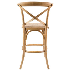 Aster 2pc Crossback Bar Stools Dining Chair Solid Birch Timber Rattan Seat - Oak Furniture > Bar Stools & Chairs V315-VOD-CAFE-11-2PC-KIT Online Furniture