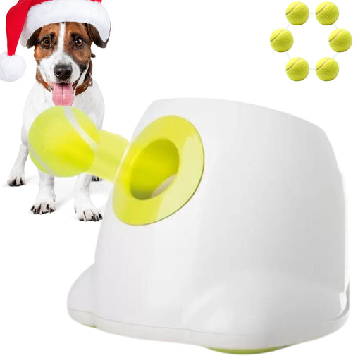 Automatic Ball Launcher Throwing Machine Dog Toys Interactive Tennis Pet 6Balls Pet Care V400-AFP-3196-6BALL Online Furniture