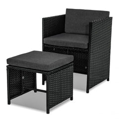 Bali 11 Piece Outdoor Dining Set-Black Furniture > Outdoor V264-OTF-501S-BLK Online Furniture