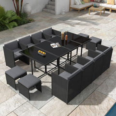 Bali 13PC Outdoor Dining Set-Black Furniture > Outdoor V264-OTF-502S-BLK Online Furniture