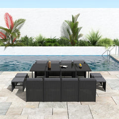 Bali 13PC Outdoor Dining Set-Black Furniture > Outdoor V264-OTF-502S-BLK Online Furniture