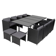 Bali 13PC Outdoor Dining Set-Black Furniture > Outdoor V264-OTF-502S-BLK Online Furniture