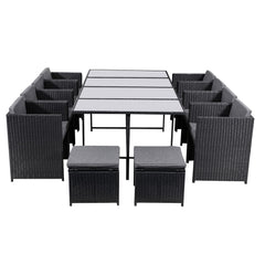 Bali 13PC Outdoor Dining Set-Black Furniture > Outdoor V264-OTF-502S-BLK Online Furniture