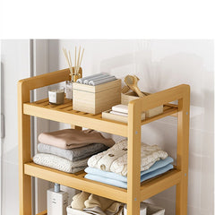 Bamboo 2-in-1 Laundry Hamper Side Table with 2 Shelves and Clothes Basket Furniture > Office V63-838291 Online Furniture