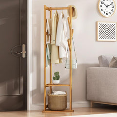 Bamboo Clothes Coat Rack Garment Stand Shelf Tree Hanger Bag Hat Hook Holder Natural Furniture > Office V255-4MLS-N Online Furniture