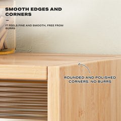 Bamboo Dustproof Cup Storage Cabinet with Sliding Acrylic Door Furniture > Dining V488-SCMA-WD Online Furniture