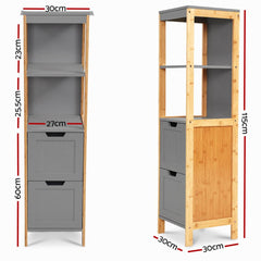 Bathroom Cabinet Tallboy Furniture Toilet Storage Laundry Cupboard 115cm - ozily