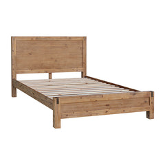 Bed Frame Double Size in Solid Wood Veneered Acacia Bedroom Timber Slat in Oak Furniture > Bedroom V43-BED-NOWDOK Online Furniture