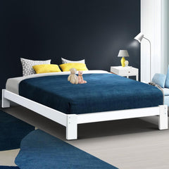 Bed Frame Double Size Wooden Bed Base JADE Timber Foundation Mattress - ozily