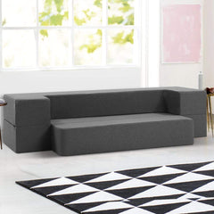 Bedding Portable Sofa Bed Folding Mattress Lounger Chair Ottoman Grey - ozily