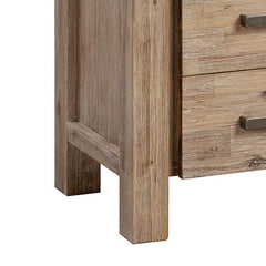 Bedside Table 2 drawers Night Stand in Solid Acacia Wood Oak Colour Furniture > Bedroom V43-BST-JAV-OAK Online Furniture