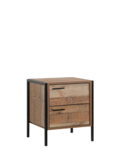 Bedside Table 2 drawers Night Stand Particle Board Construction in Oak Colour Furniture > Bedroom V43-BST-MAS-OK Online Furniture