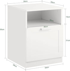 Bedside Table Shelf Drawer, White Furniture > Living Room V178-64184 Online Furniture