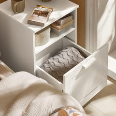 Bedside Table Shelf Drawer, White Furniture > Living Room V178-64184 Online Furniture