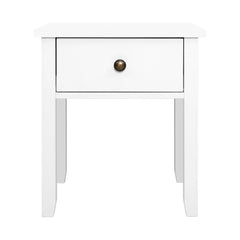 Bedside Tables Drawer Side Table Nightstand White Storage Cabinet White Lamp Furniture > Bedroom FURNI-P-BSIDE-1D-WH Online Furniture