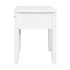 Bedside Tables Drawer Side Table Nightstand White Storage Cabinet White Lamp Furniture > Bedroom FURNI-P-BSIDE-1D-WH Online Furniture