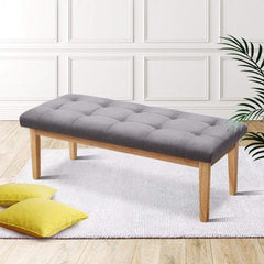 Bench Bedroom Benches Ottoman Upholstered Fabric Chair Foot Stool 120cm - ozily