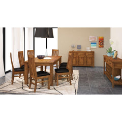 Birdsville Buffet Table 161cm 4 Door 3 Drawer Solid Mt Ash Timber Wood - Brown Furniture > Living Room V315-VTO-012 Online Furniture