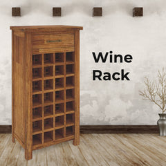 Birdsville Wine Rack 28 Bottle Sideboard Buffet Cabinet Wooden Storage - Brown Furniture > Living Room V315-VTO-028 Online Furniture