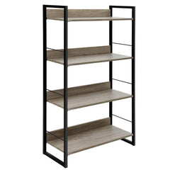 Book Shelf Display Shelves Corner Wall Wood Metal Stand Hollow Storage - ozily