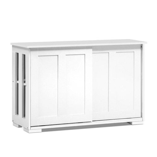 Buffet Sideboard Cabinet White Doors Storage Shelf Cupboard Hallway - ozily